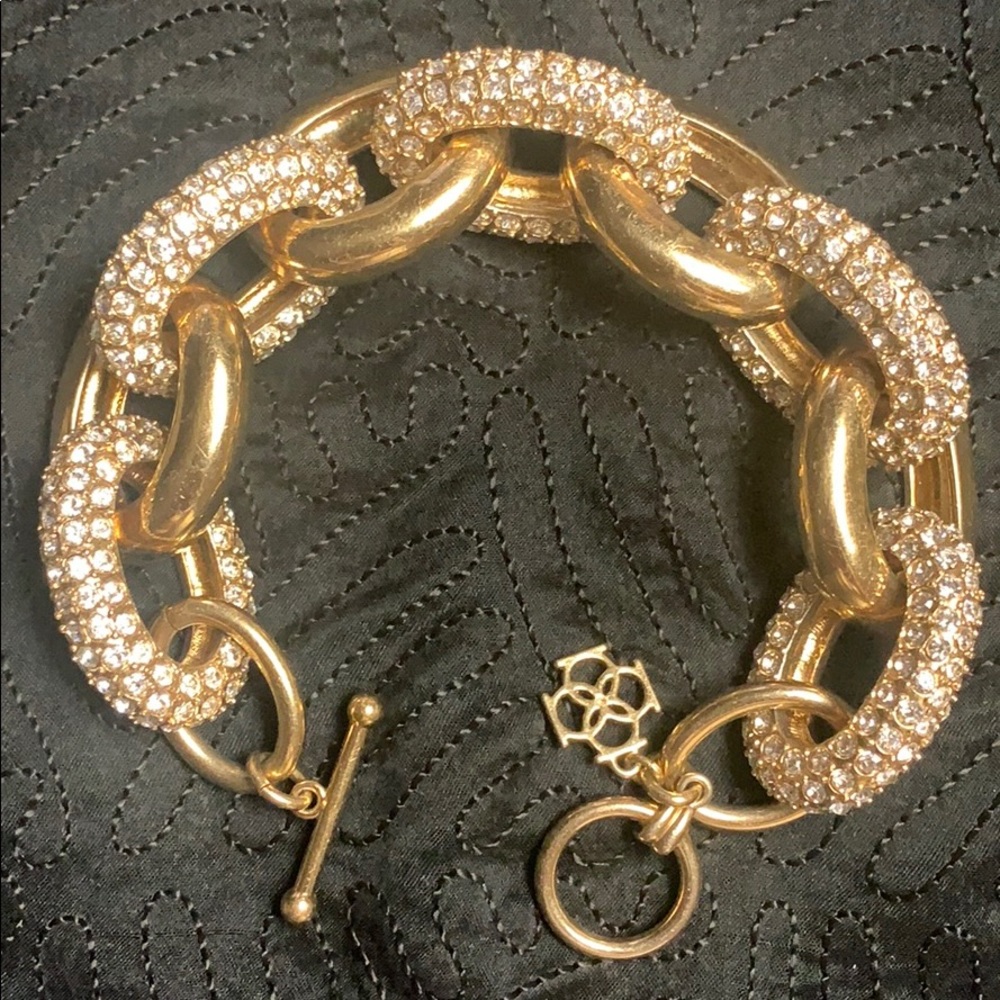 Ann Taylor gold & crystals bracelet